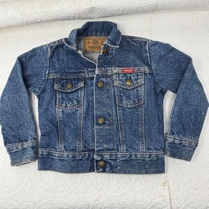 Wrangler Blue Cotton Button Down Western Denim Jean Jacket Size Large